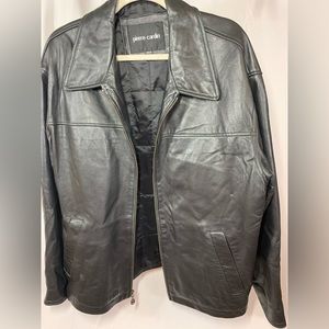 Pierre Cardin Black Leather jacket. Men’s Sz Medium. Vintage.